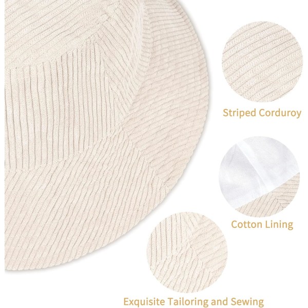 Unisex Corduroy Bucket Hat - Lätt packbar sommarsolhatt för strand och