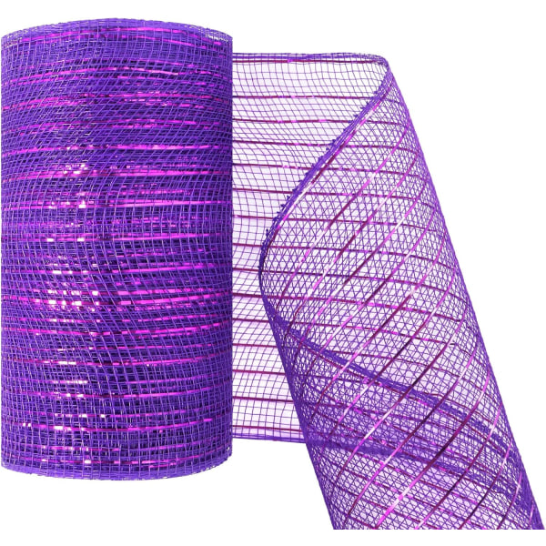 Deco Mesh 5,9 tum x 30 fot Dekor Mesh Band med metallisk folie Deco Mesh