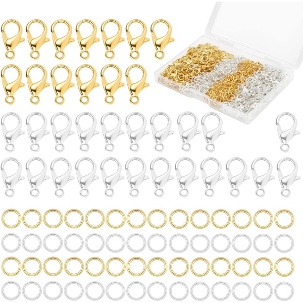 Set och öppna hoppringar (400 st) - kopplingar för smyckenstillverkning