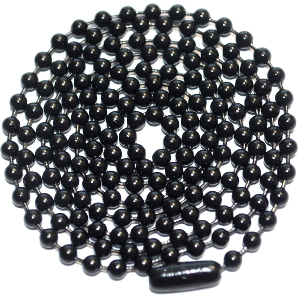 Halsband med kulkedja i svart oxid i rostfritt stål - 3,2 mm, 29,5 tum