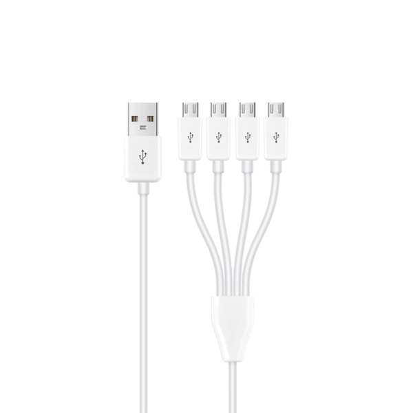 Micro USB Splitter - 4 i 1 Micro USB Vit Kabel - USB 2.0 A hane