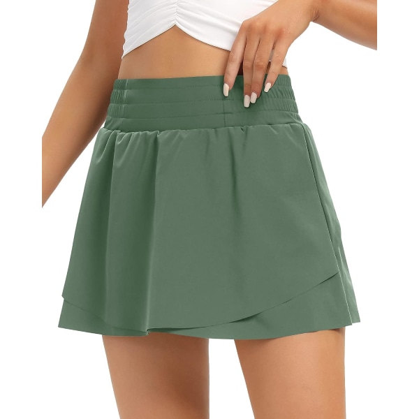 Plisserade tenniskjolar för kvinnor med shorts Hög midja Skort Athletic Golf