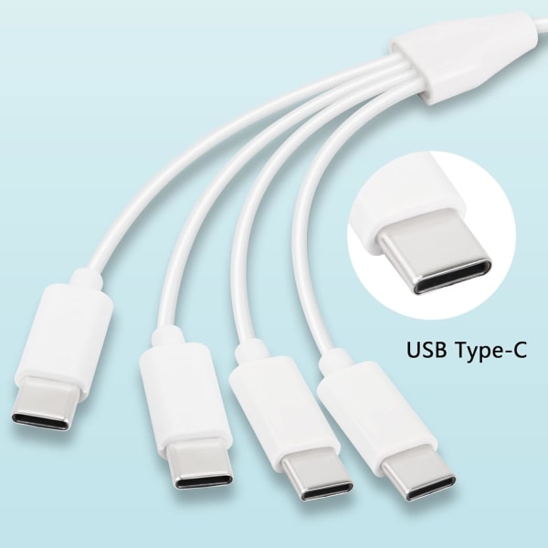 Kort USB C splitterkabel, 4 i 1 USB 2.0 A hane till 4 USB C hane