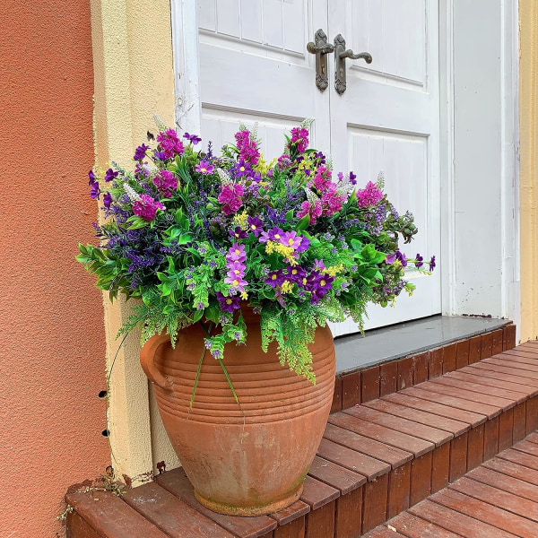 4 paket med 9-buntar med flera arter av realistiska falska växter falska blommor