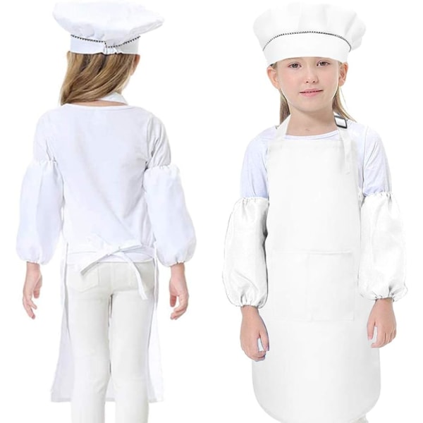 Barn kock hatt, förkläde och ärmar Set - Matlagning