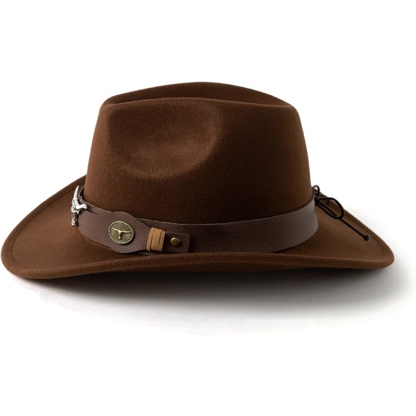 Klassiska Western Cowboy Cowgirl-hattar med brett bälte för kvinnor