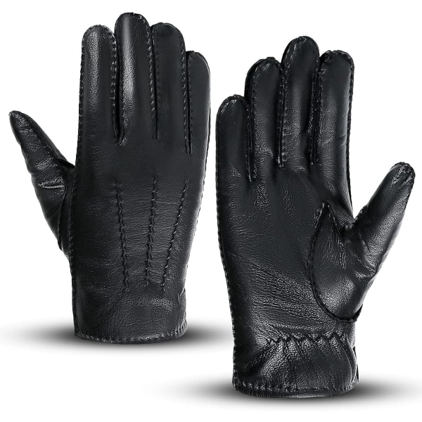 Handskar i äkta läder för män. Premium vinterhandskar med kashmirfoder.