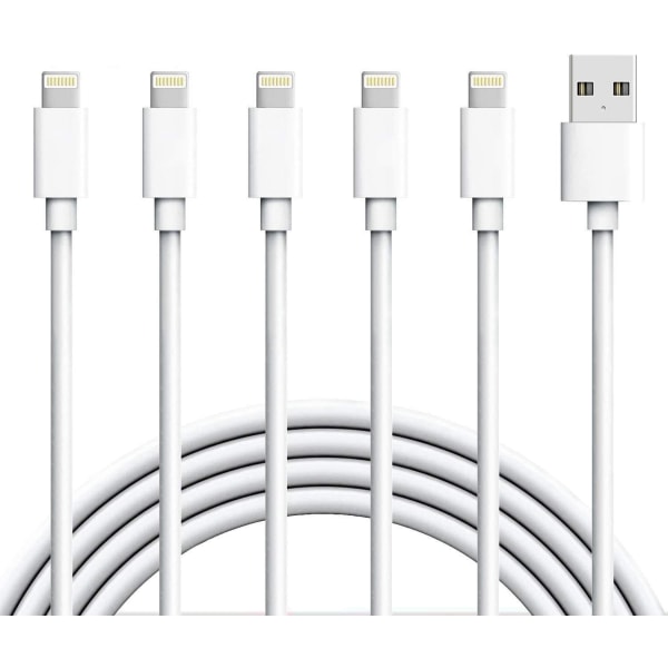 Certifierad iPhone laddare. 5Pack 6FT Lightning-kabel Extra lång iPhone