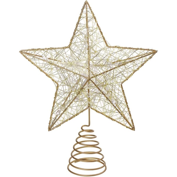 Batteridriven LED Christmas Tree Star Topper (guld)