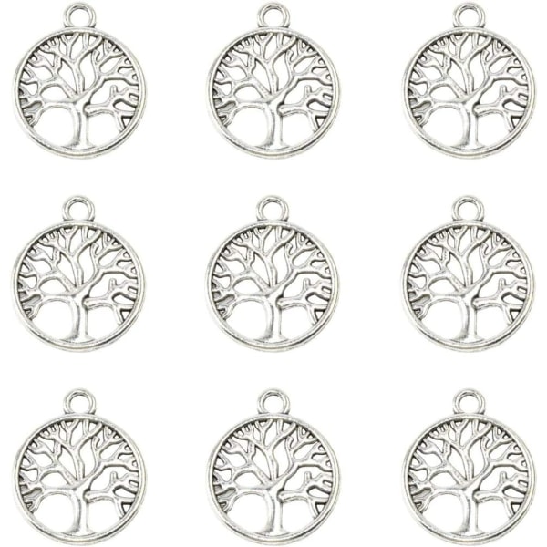Tree of Life Charms - Paket med 50 tibetanska silvermetallberlocker för smyckestillverkning