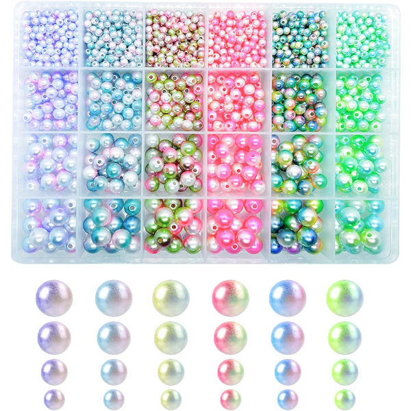 Multicolored Pearl Beads - Runda glaspärlor för smyckestillverkning