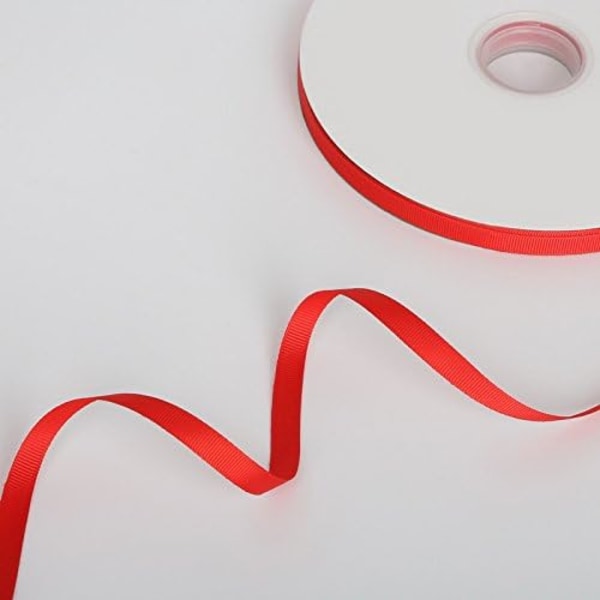 Röd bandrulle (10MM X 100M) - Tunt satinband