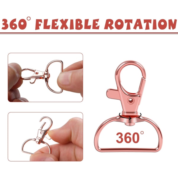 Vridbar nyckelring Nyckelring Clipkrokar - 50 st för hantverk och nyckelringar