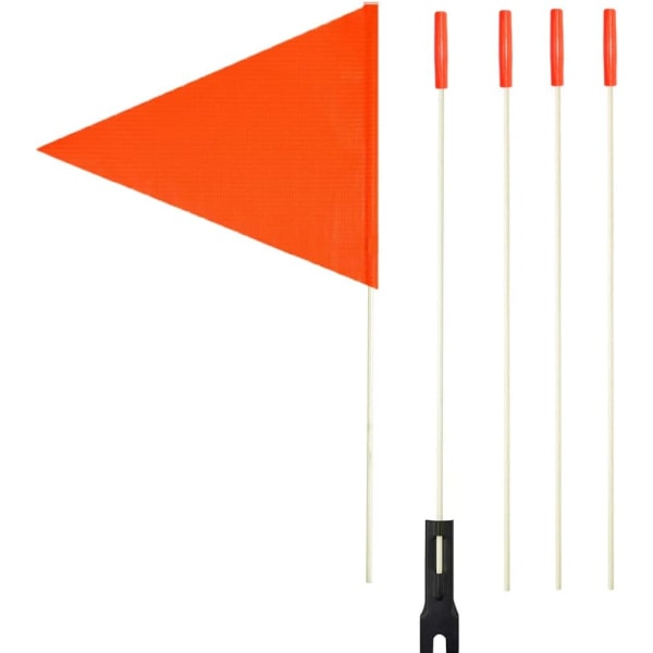 Uppgraderade cykelflaggor med stång - Orange flaggor med hög synlighet