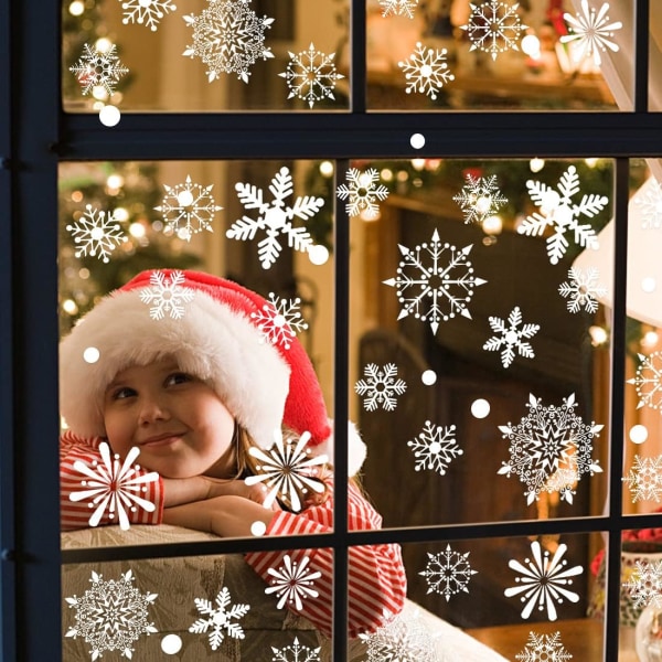 238 ST Christmas Snowflake Window Clings - Juldekorationer
