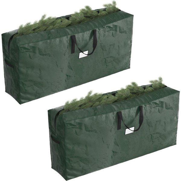 9 fot julförvaringsväska för artificiellt trädskydd, 2 förpackningar x 9 fot, grön