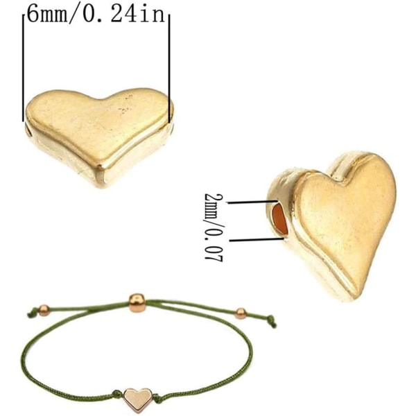 Heart Beads (30st) - Metal Spacer Beads för handgjorda smycken