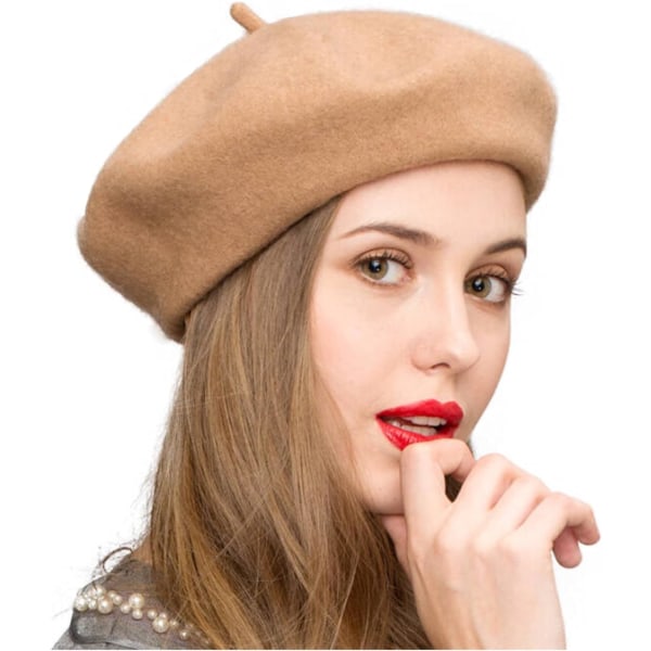 Kvinnor Ull Basker Hatt Fransk stil Enfärgad