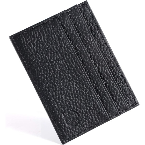 Blockerande plånbok för kreditkortshållare i läder (svart)