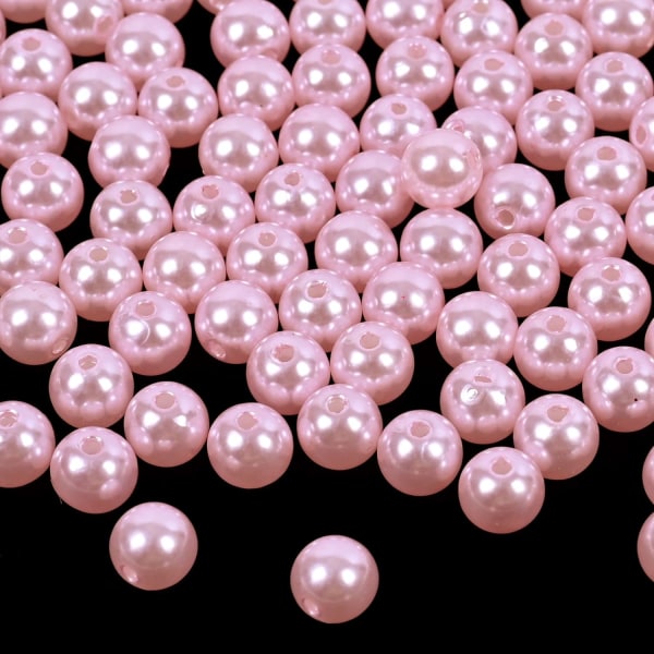 800 st Pearl Beads - Round Pearl Loose Spacer Beads (6mm Rosa)
