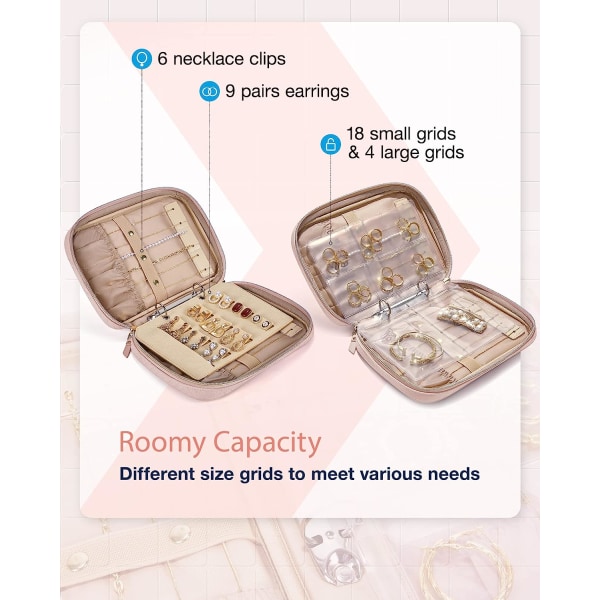 Smycken Travel Organizer Case Transparent förvaringsbok Ringpärmpåsar