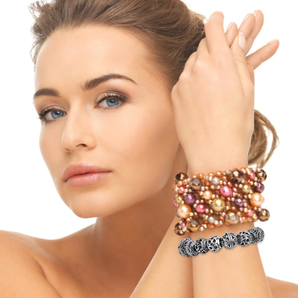 40 delar Silver Spacer Beads - Ihåliga pärlor för smyckestillverkning