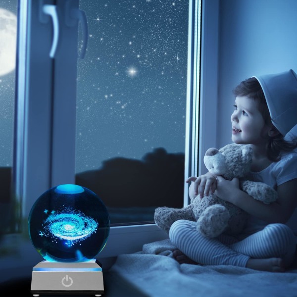 3D Galaxy Crystal Ball, födelsedag jul astronomi presenter för barn, rymden