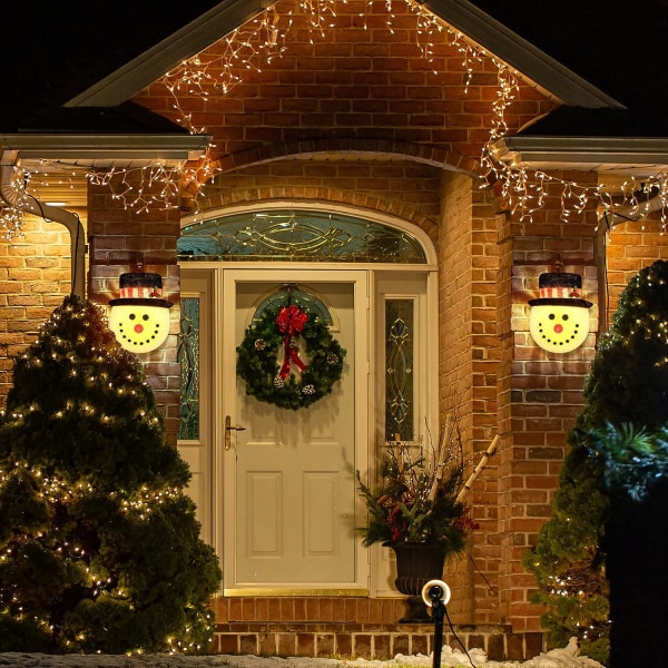 2-pack juldekorationer Utomhus jul veranda ljus täcker snögubbe