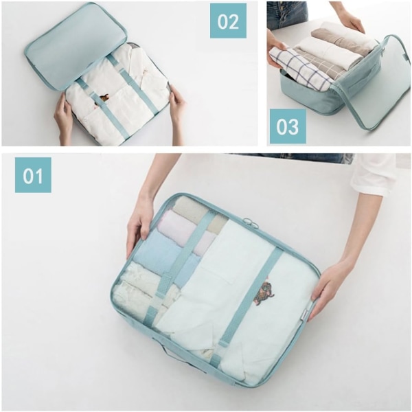 6 x Bagage Packing Organizers - Packningskuber Set för resor