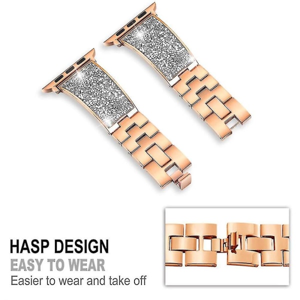 Apple Watch Band lyxigt rostfritt stål metall Iwatch-serien