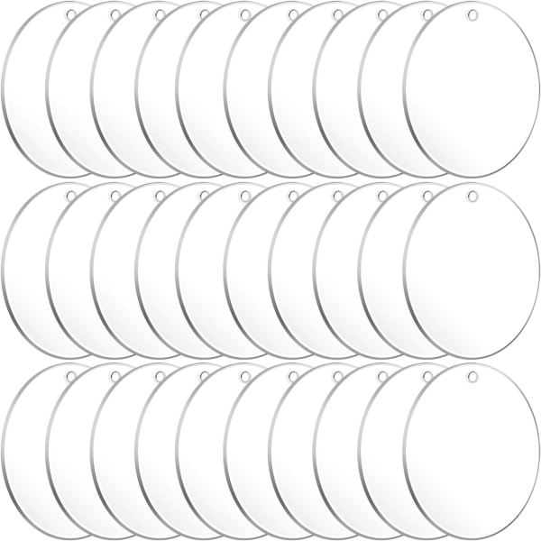 Akryl Nyckelring Blanks, 30PCS Bulk Acrylic Circles Clear Disc