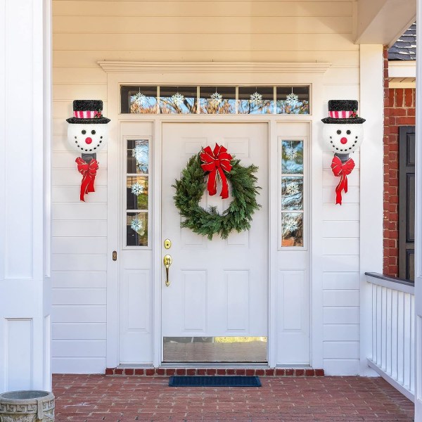 2-pack juldekorationer Utomhus jul veranda ljus täcker snögubbe