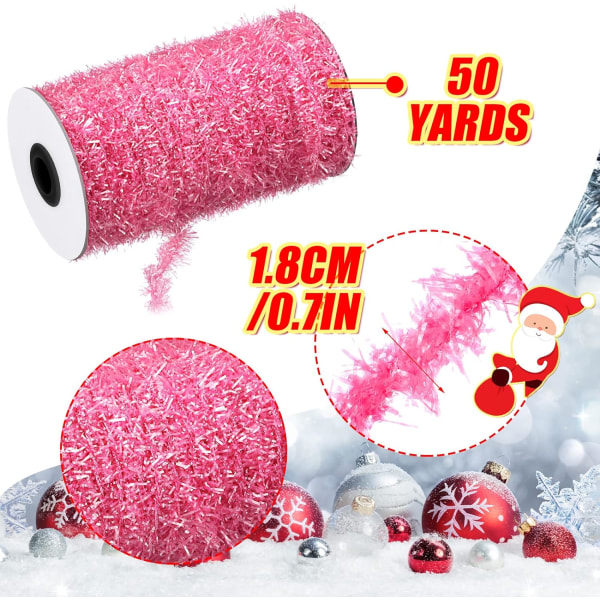 50 Yards Christmas Tinsel Garland Thin Glitter Tinsel Metallic Holiday Glitter