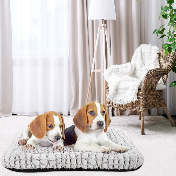 Deluxe Plysch Hundsäng Pet Kudde Crate Mat. Tvättbar Pet Bed