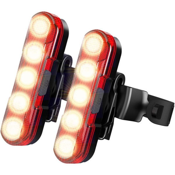 USB uppladdningsbara LED-cykelbakljus - säkerhetsfickor