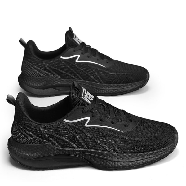 Casual för män Sneakers Man Lättvikts Gym Löparskor Man Utomhus Mode Skor Andas Mesh Spring Zapatos US STORLEK Black 10