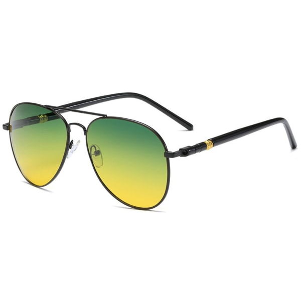 Lyxiga polariserade solglasögon för män Körsolglasögon för män Kvinnor Märkesdesigner Man Vintage Svarta Pilotsolglasögon UV400 BlackGreenYellow