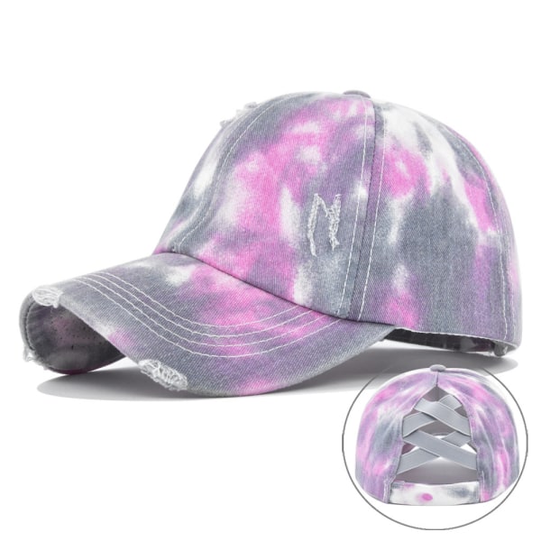 Ripped Tie-Dye vävd cap med hårförlängningar Tvättad distressed hatt cap Tie -Dye hatt kvinnlig hatt Cc6247Purple Adjustable ea66 | Cc6247Purple |  Adjustable | Fyndiq
