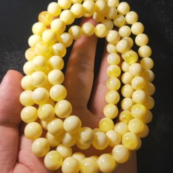 108 Bön runda pärlor Kvinnor Män Armband 8mm Buddhism Halsband Äkta Naturligt Blod Röd Amber Ädelsten Armband För Kvinnor C-6MM 108 capsules