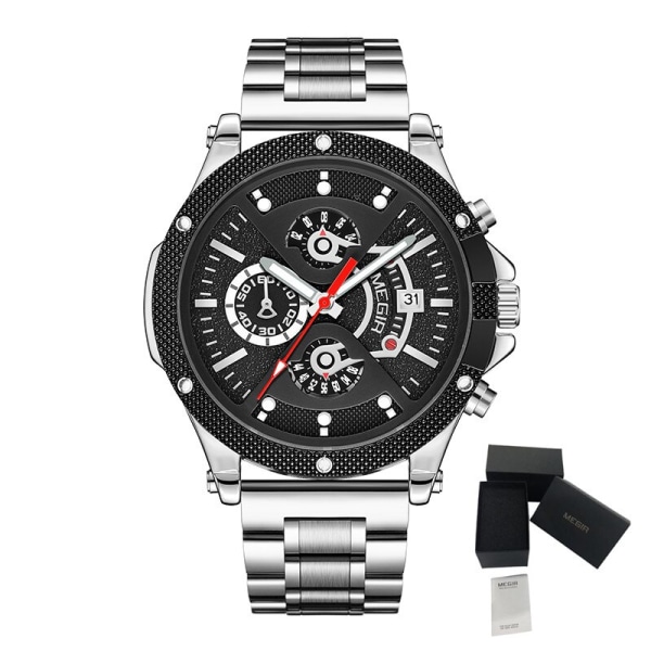 MEGIR Business Watch för män Top Märke Lyx Quartz Armbandsur Mode Vattentät Man Militärklocka Kalender Reloj Hombre 2216 style1