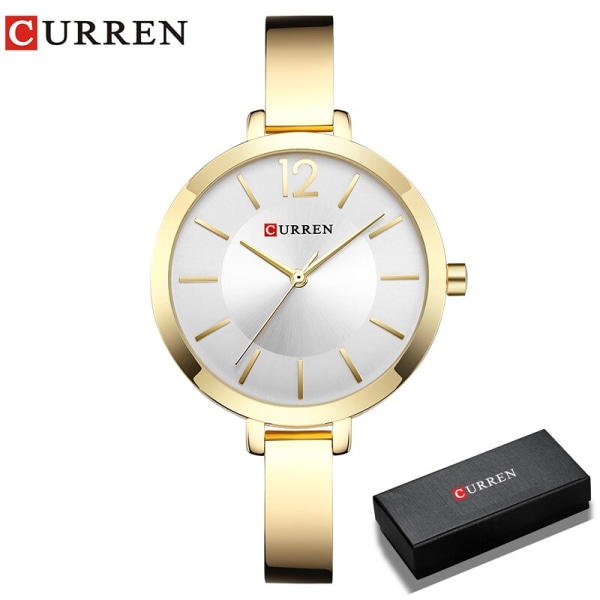 CURREN Watch For Women 9012 Top Märke Lyx Quartz Clock Casual Fashion Dam Armbandsur Lady Clock Relogio Feminino gold white box