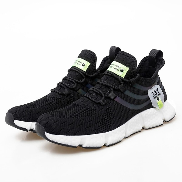 Sneakers för män Mesh Löparskor som andas Herr Lättviktssneaker Halkfri Klassisk Sport Casual Vita Skor Tenis Masculino US STORLEK Black 11