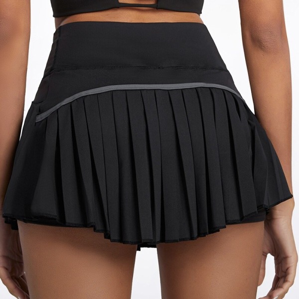 Cloud Hide Dam Tenniskjolar XS-XXL Dans Löpning Cykling Plisserad byxkjol SEXIG Sport Fitness Gym Hög midja Skort ClassicalBlack XL