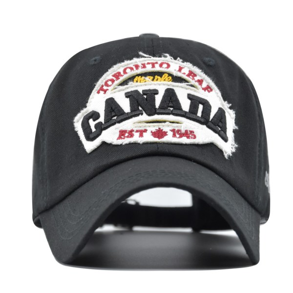 Vår- och sommarhatt Maple Leaf 1945 Cap Canad Par Hattar Peaked Cap Solhatt utomhus Black Adjustable