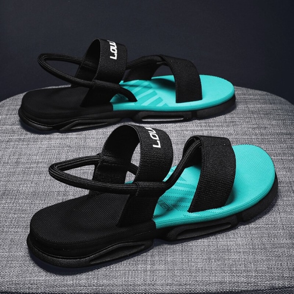Nya tofflor och sandaler för män Dubbel användning sommar ytterkläder Höga elastiska elastiska band Business Edition Casual Trendiga strandskor dull grey 42