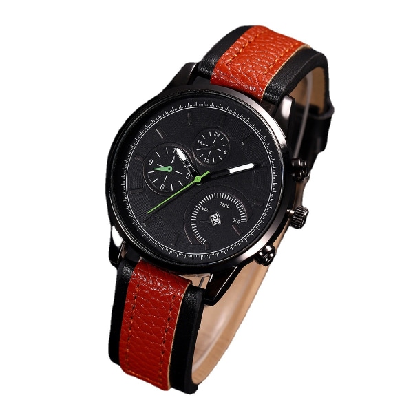 Herrmode watch med snyggt läderband - Watch Chocolate