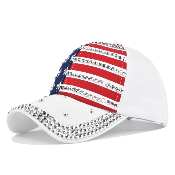 American Flag Baseball Cap Mode Diamond Baseball Cap Solskydd för män och kvinnor Sol-Poof Peaked Cap Partihandel Cl7172Red Adjustable