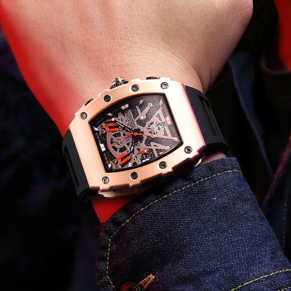 MEGIR Luxury Outdoor Sport Armbandsur för Herr Silikon Vattentät Klockor Quartz Watch Man Klocka Military Watch 2218 Orange