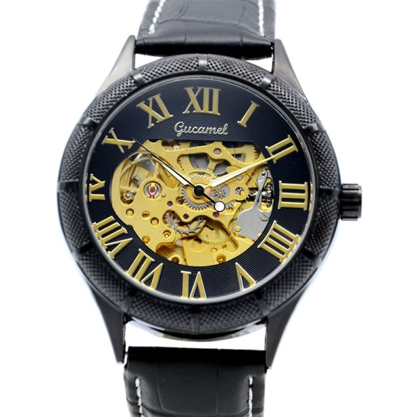 Mekaniska herrklockor High-End armbandsur BlackShellWhiteFaceSilverMachine