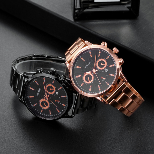 Herrmode watch med stålrem - Watch Black